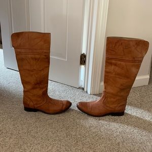 Frye Melissa Trapunto Saddle color Riding knee high boots sz 10